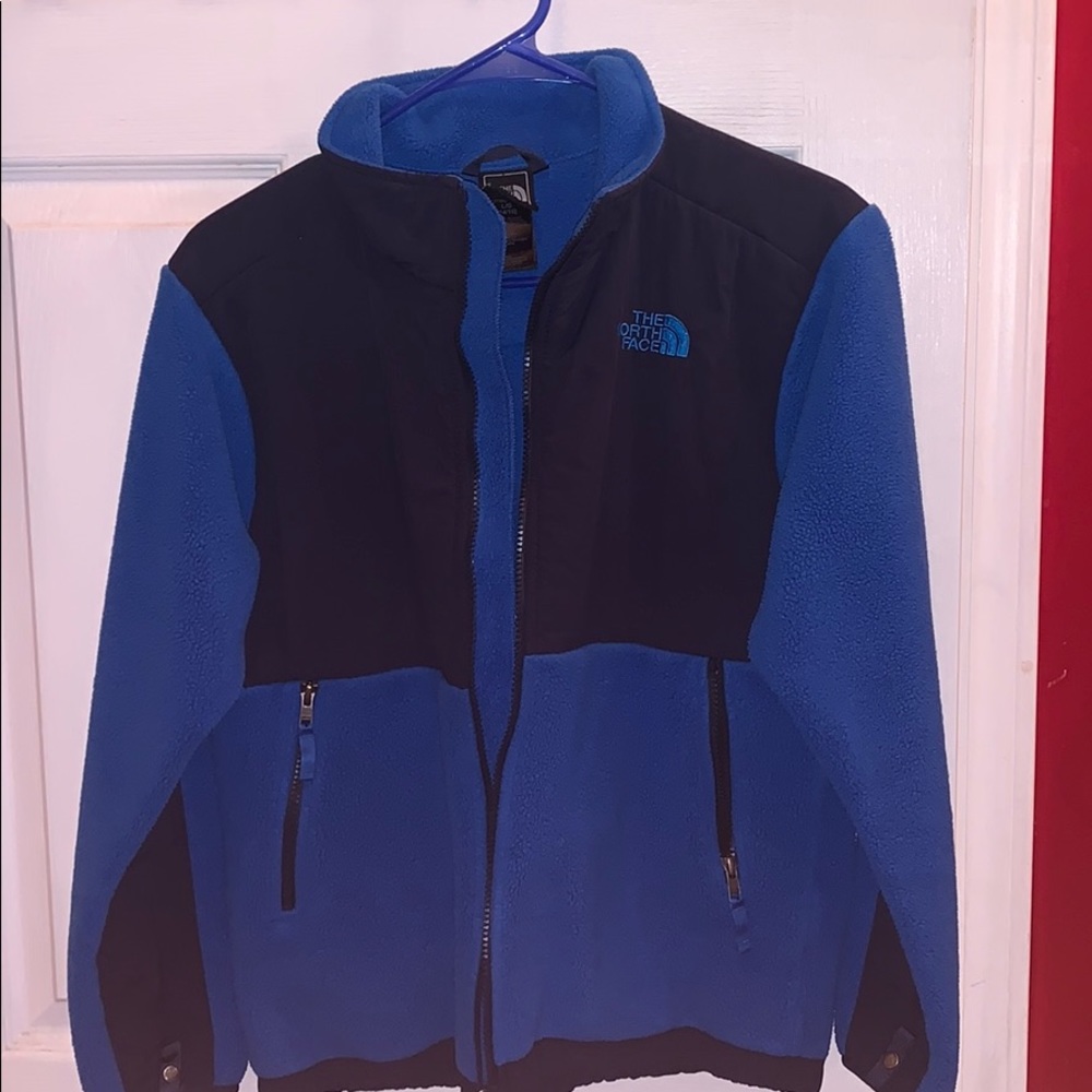 Blue and Black North Face Jacket